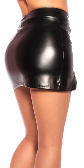 Leatherlook Mini Skirt Black